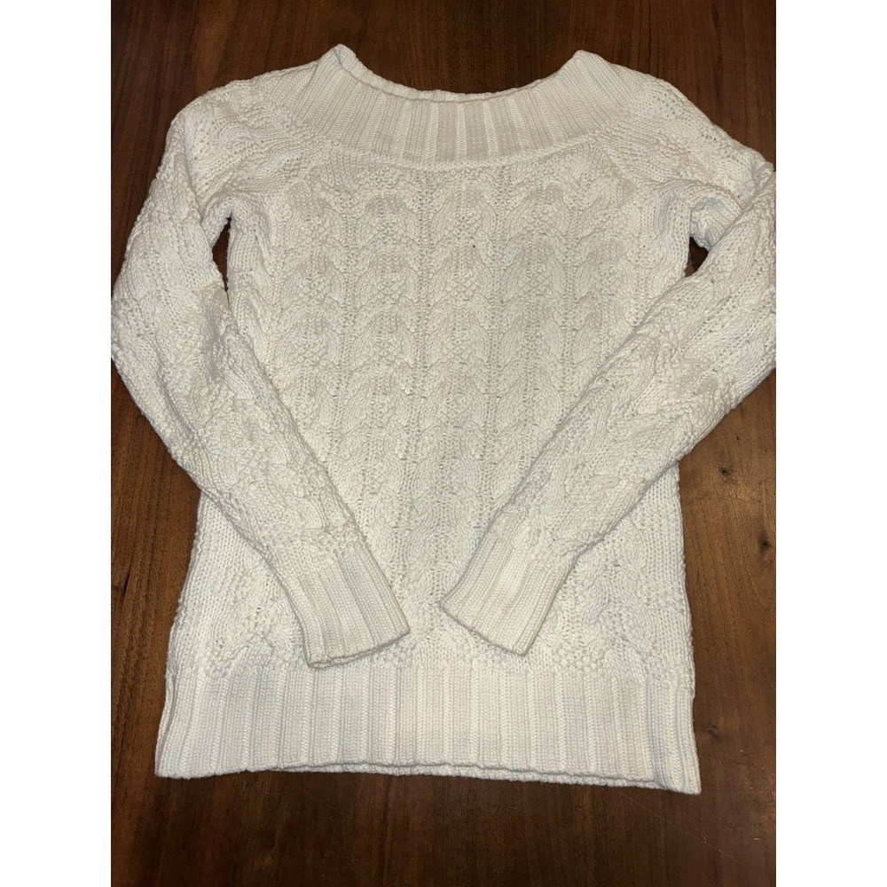 Vineyard Vines Cable Knit Cotton Sweater Women's Size S Crew Neck Long Sleeve